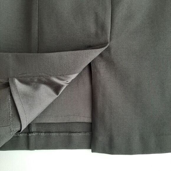 TANJAY Faux Leather Piping Detail Knee Length Pencil Skirt Black Sz 10 P - Picture 8 of 10